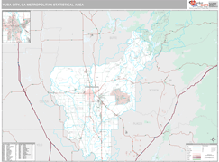 Yuba City Metro Area Digital Map Premium Style